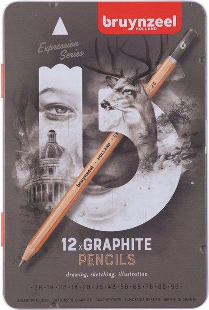 bruynzeel Bleistift Expression sechskant 12er Metalletui