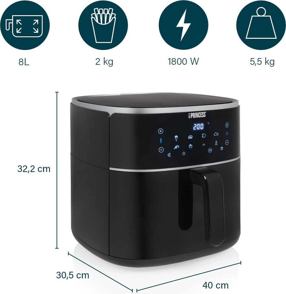 Digitální horkovzdušná fritéza 8L 1800W - 182254 Obrázek produktu 