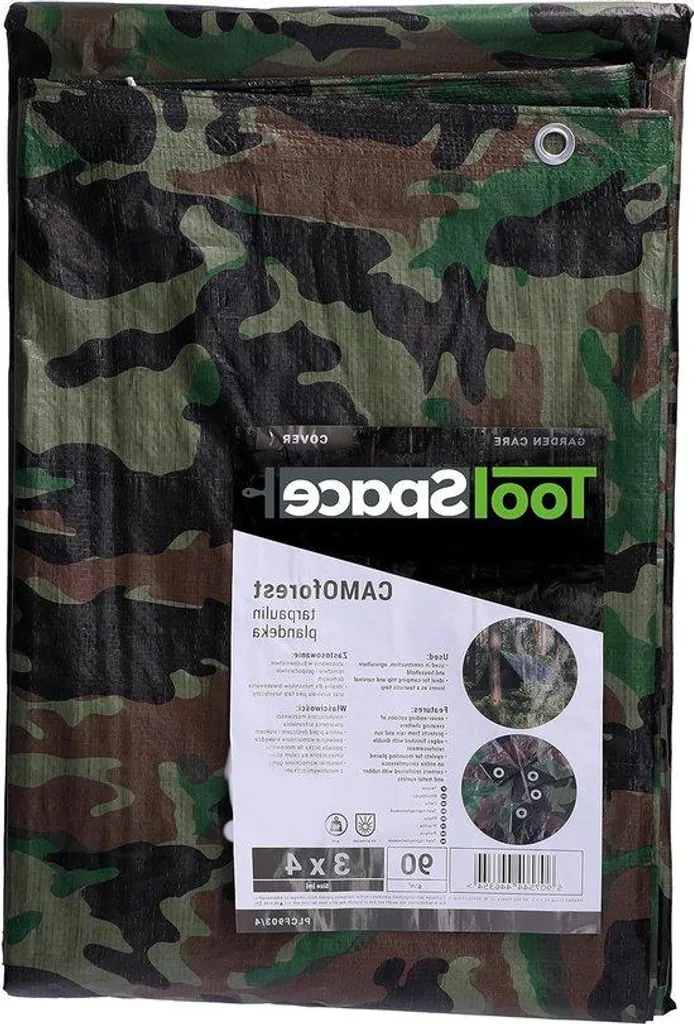 Bâche de camping camouflage 3x4m idéale pour bivouac et abri de jardinage