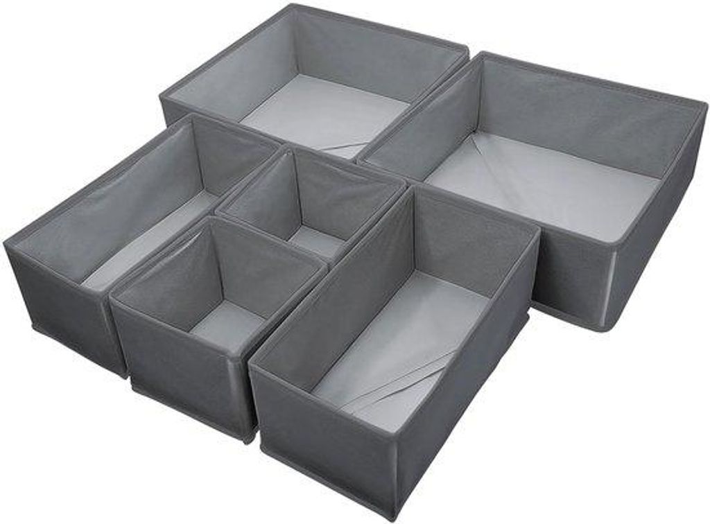 Kleider-Organizer, dunkelgrau, 6-teilig, falbar, für Schlafzimmer