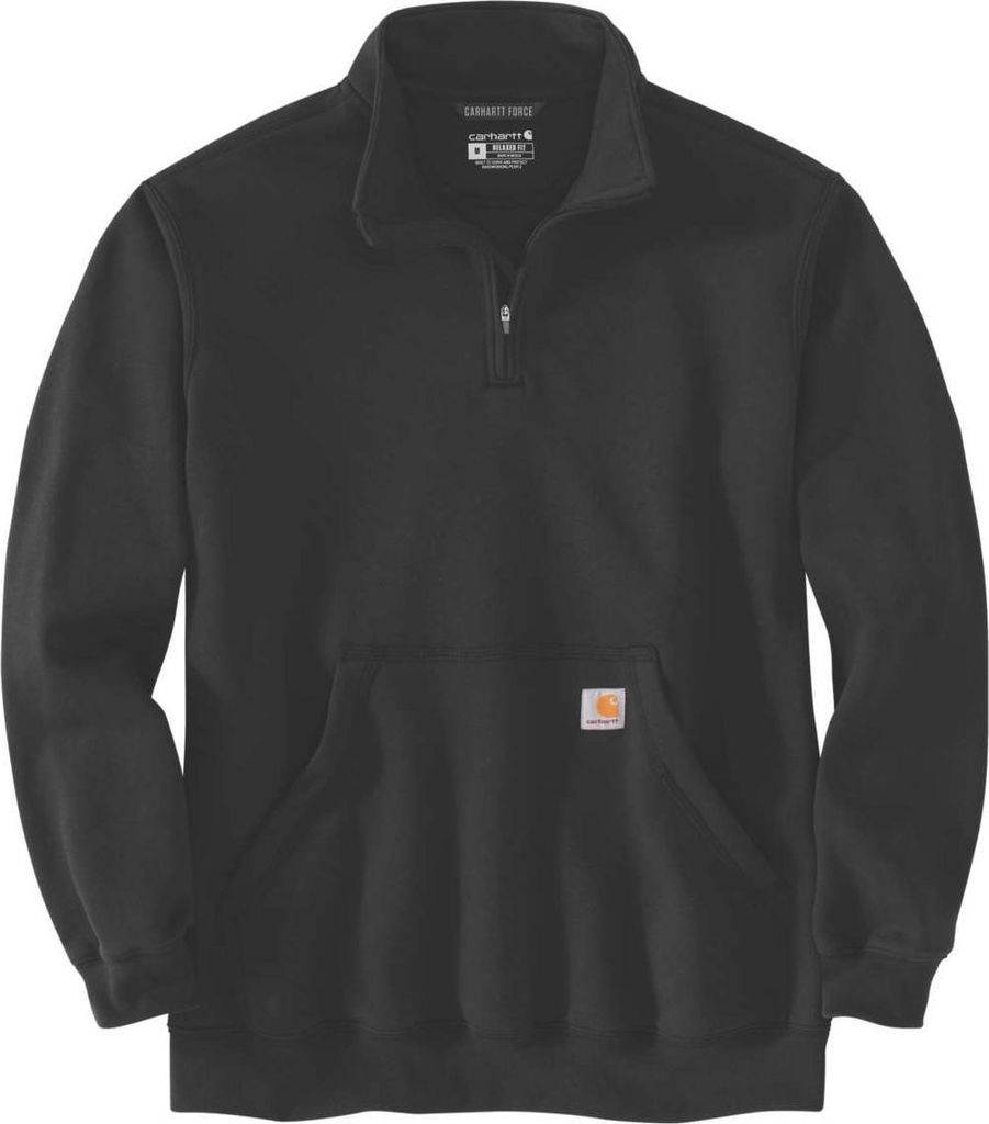 Carhartt 105294 Marquette 1/4-Zip Mock-Neck Sweatshirt Black 2XL