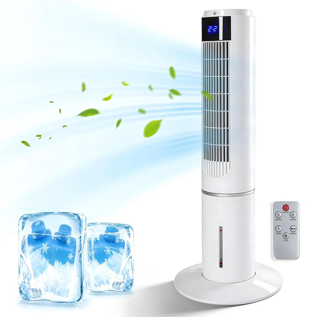 Ventilateur colonne oscillant 90° ZMH avec programmation 12h et glace