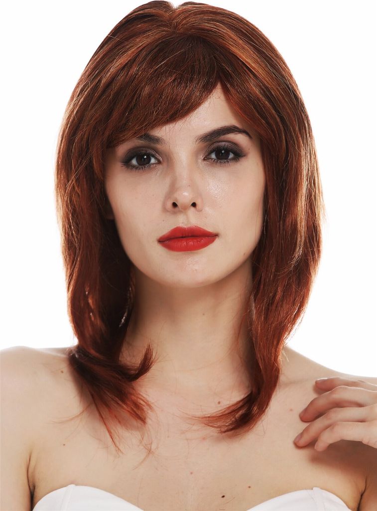 WIG ME UP Perücke schulterlang Monofilament Kupferrot Produktbild 