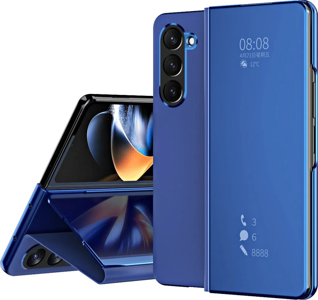 Cover Specchio Samsung Z Fold 6 - Custodia Business Blu Supporto
