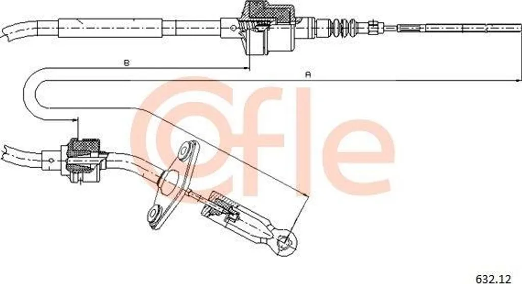 Câble de commande d'embrayage robuste compatible avec Fiat Palio