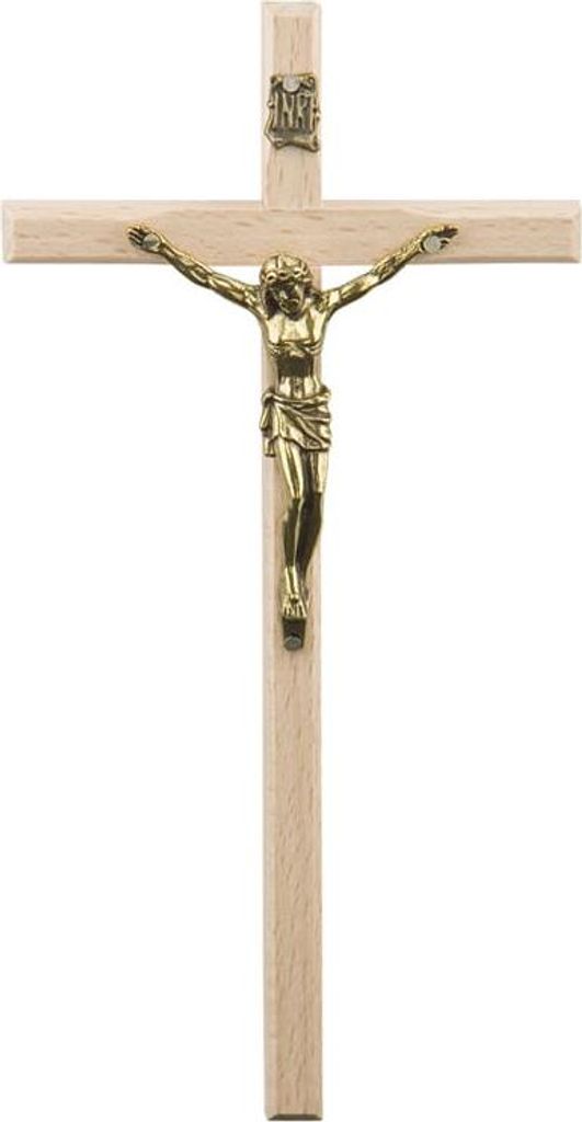 Leichtes Hängekreuz aus Holz 19,5 cm