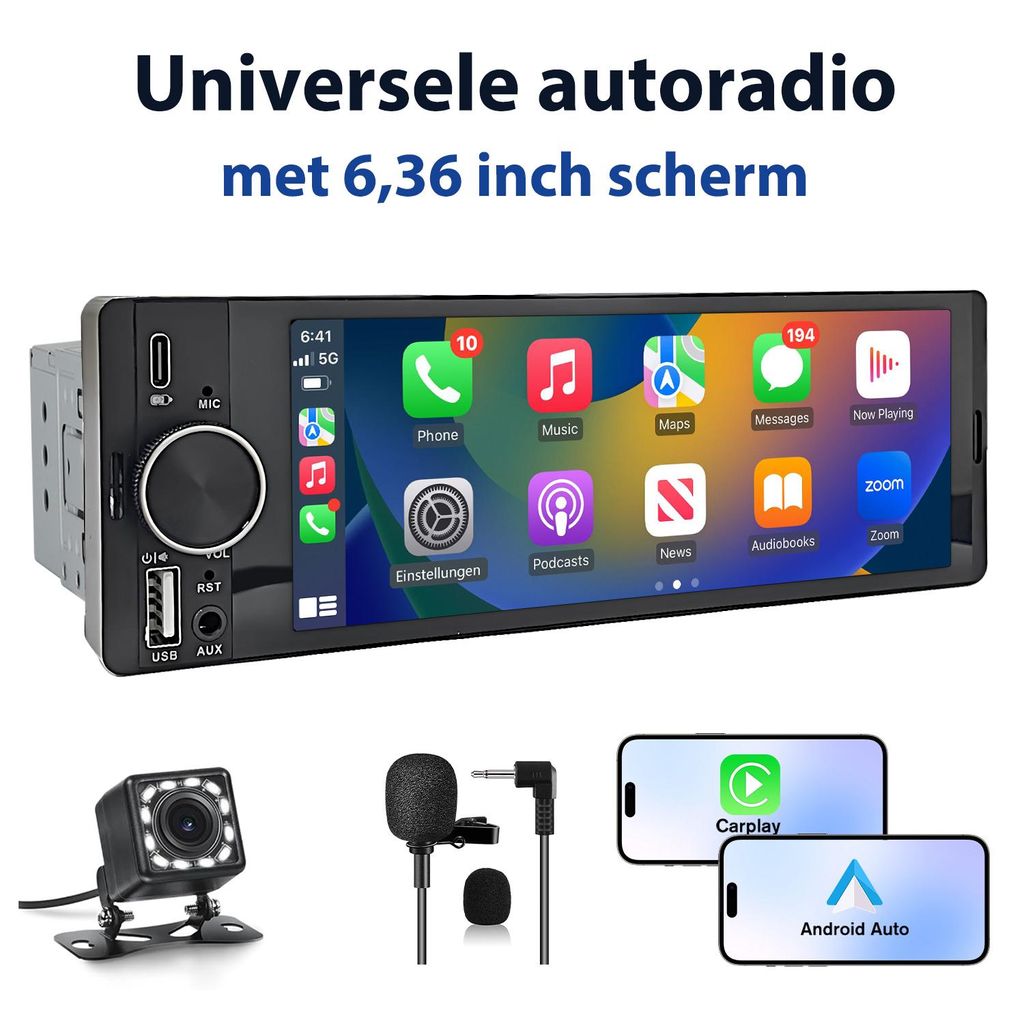 HEXINEX 1DIN universeel autosysteem met een 6,36-inch Productafbeelding 