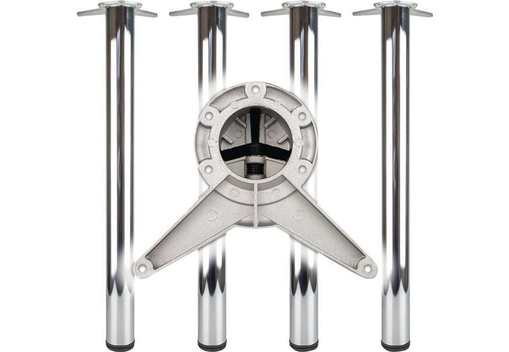 Tischbein-Set CR pol.60mm H.710mm i6-KT.Befestigung BMB