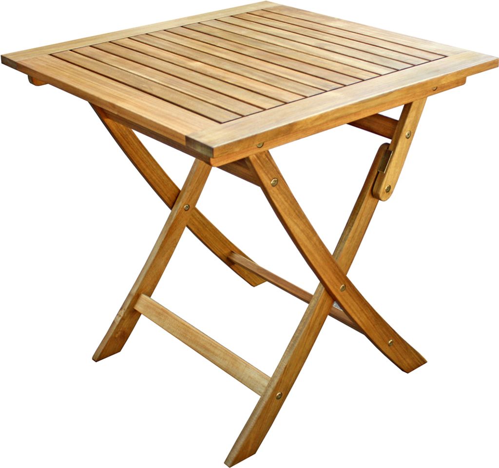 Dehner Klapptisch Balkontisch Macao, 70 x 72 x 70 cm, FSC Akazienholz, geölt, hellbraun