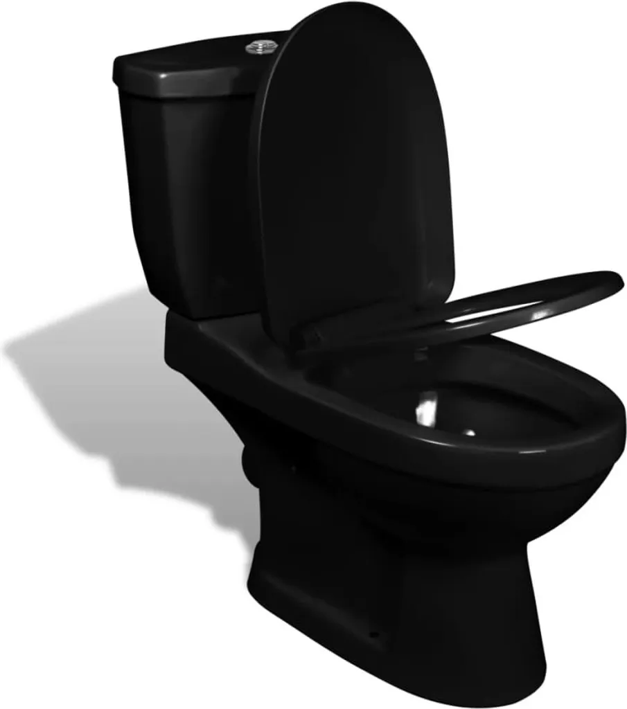 Pack WC à poser noir avec réservoir basse consommation - Finition Mate