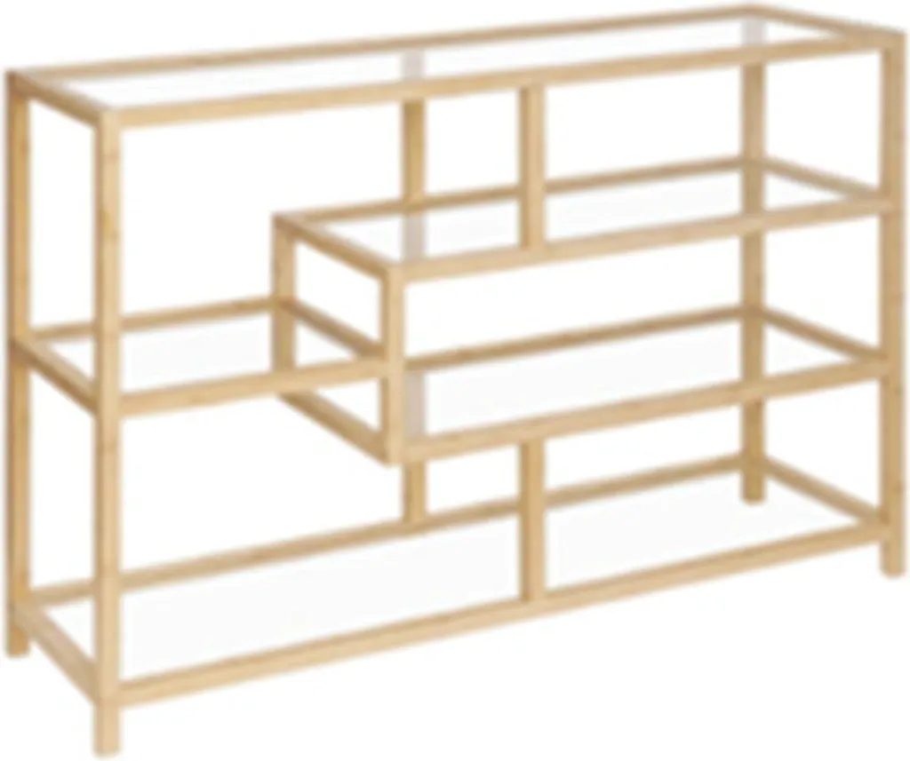 Étagère Versa Bambou Cristal 34 x 79 x 114 cm - Meuble de Rangement Chic