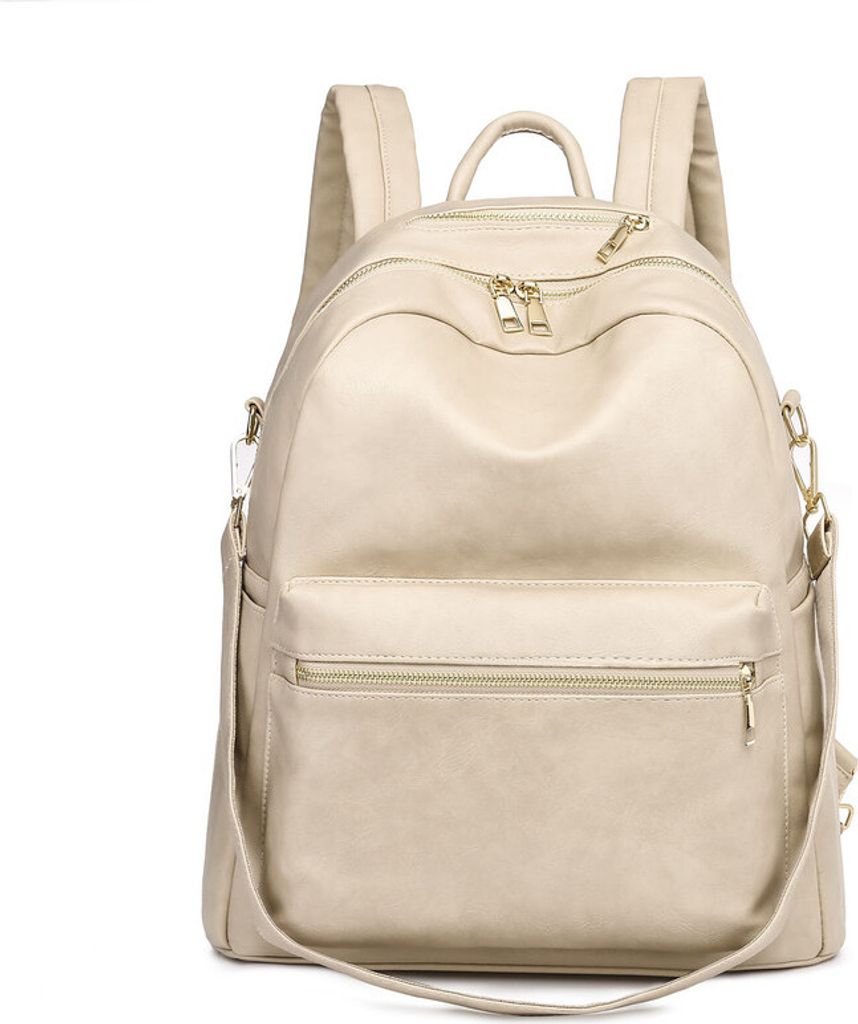 (Weiß) Leder Rucksack Geldbörse für Frauen Schulter Buch Tasche Mode PolyurethanCabrio Reiserucksack Geldbörsen