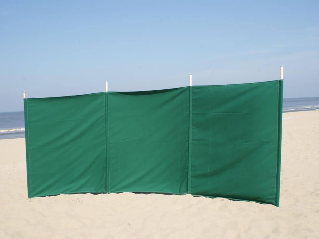 Strandwindschutz 4 m, einfarbig grün, Polyacryl-Windschutz – 4 m Camping-Windschutz