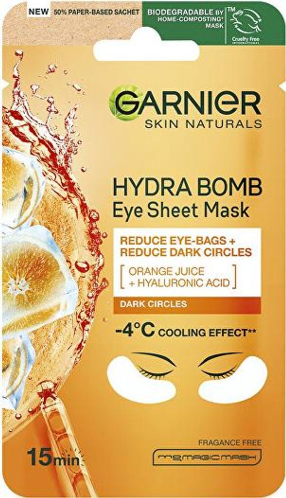 Garnier Moisture Fresh Look Eye Mask Pair Orange 6g Produktbild 