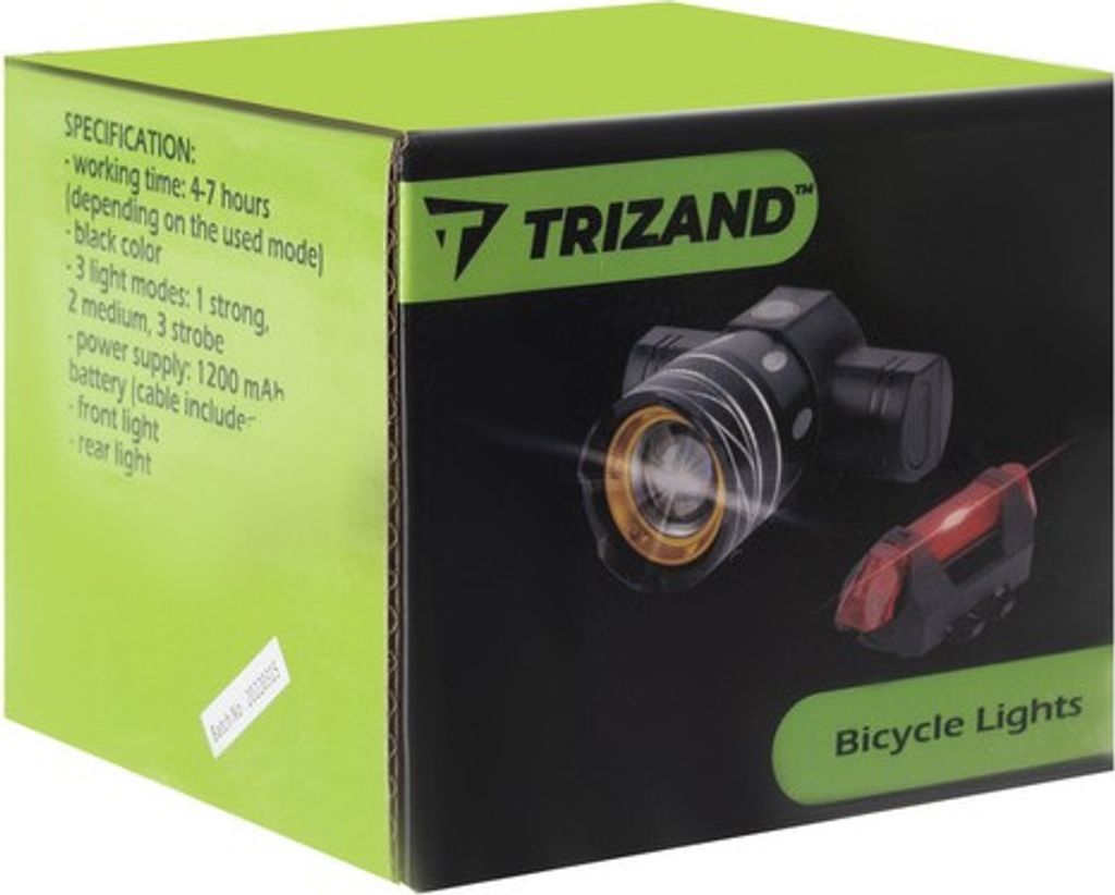 Trizand 18669 Zestaw świateł rowerowych LED, T6, AKU 2 szt Zdjęcie produktu 5