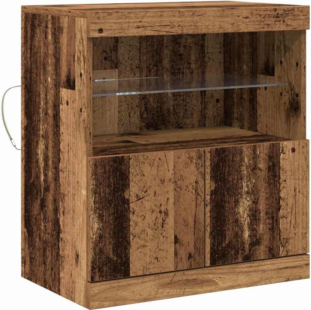 LED-Sideboard Braun 60,5 x 37 x 67 cm Holzwerkstoff