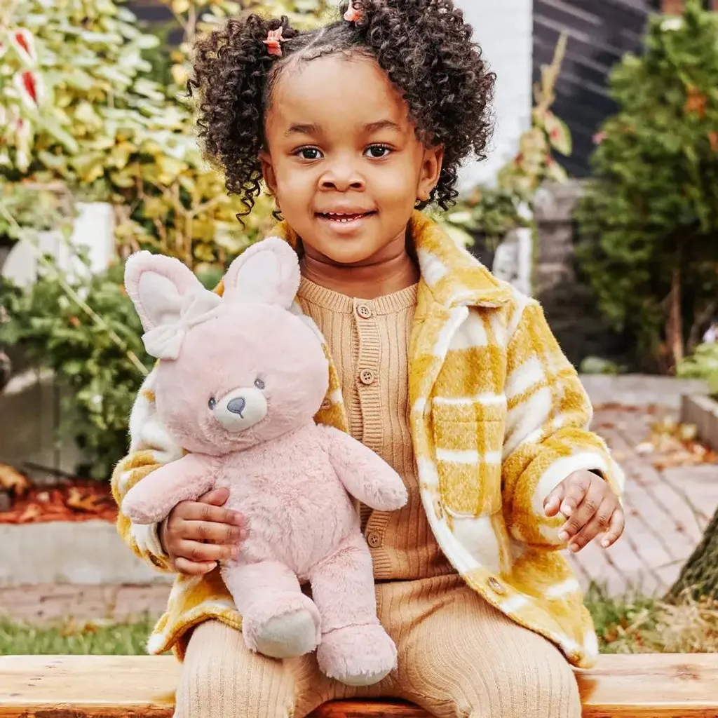Peluche Lapin Rose sans Risque pour Bébé Doudou Lavable et Sûr