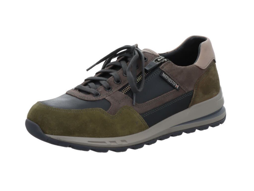 Mephisto Bradley Herren, Schnürer, Halbschuhe, Leder, Khaki - Herrenschuhe Sneaker / Schnürschuh, Grün, leder