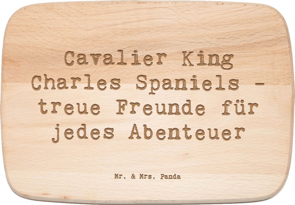 Mr. & Mrs. Panda Holz Schneidbrett Spruch Cavalier King Charles Spaniel Freunde - Transparent - Geschenk, vesperbrett, intelligent, Schneidebrett, ...