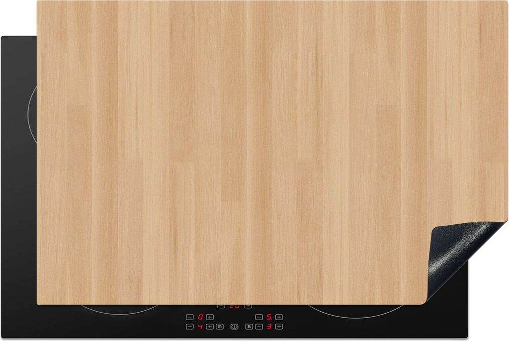 KitchenYeah Herdabdeckplatte Natürlich - Holz - Regal - Muster , 80x52cm, Küche Deko, Glaskeramikkochfeld Herdabdeckung, Abdeckplatte fùr Koch...