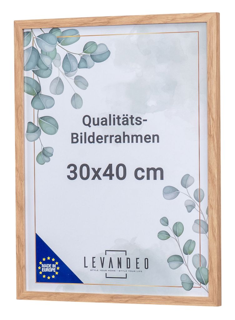 Bilderrahmen Natur Eiche Optik 30x40 EU Posterrahmen Portrait Fotorahmen Picture Frame Deko