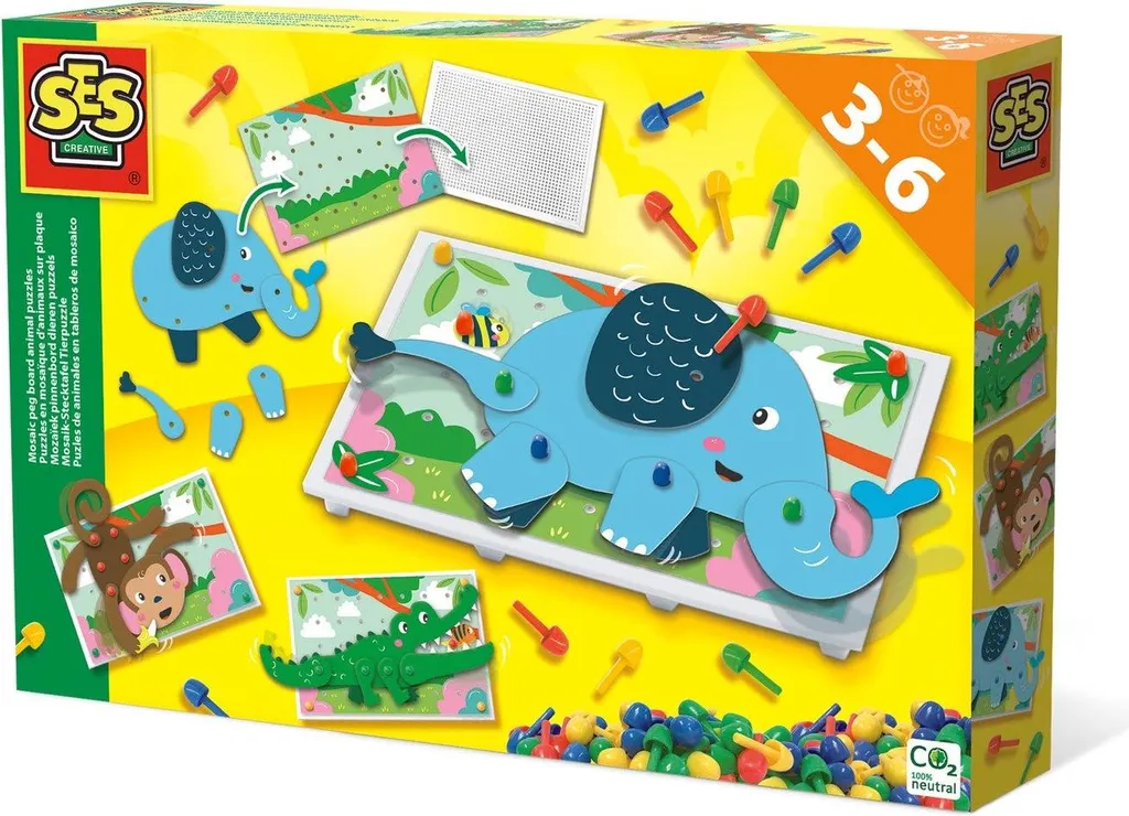 Puzzle mosaïque animaux - Jeu éducatif de motricité fine pour enfant