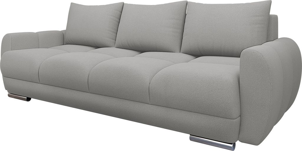 MIRJAN24 Sofa Logo 3, Schlafsofa mit Bettkasten und Schlaffunktion, Ausziehmechanismus DL, Wellenfeder 3-Sitzer (Farbe: Velo 633)