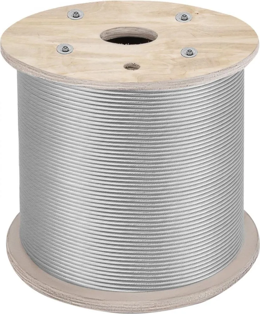 Câble inox 304 de 6,35 mm en bobine de 61m pour levage et garde-corps