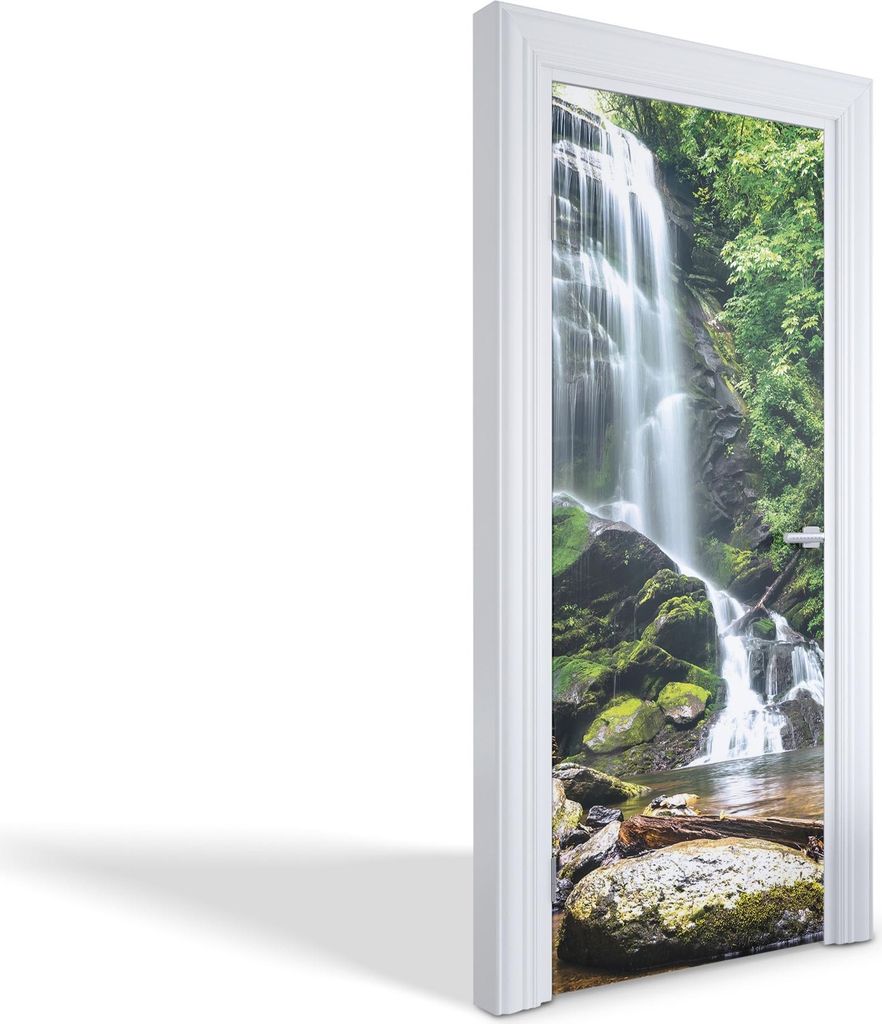 Wandtattoos Türen Selbstklebende Wandsticker Türtapeten - Waldwasserfall - 85 x 205 cm