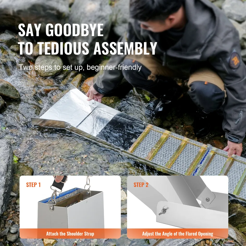 Kit D'orpaillage Avec Boîte à écluse Pliable En Alliage D'aluminium – 31 Accessoires, Exploration Minérale Et Fossiles