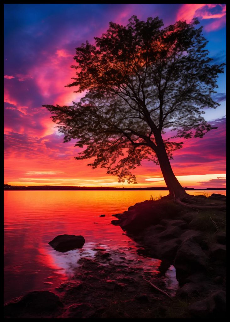 Plakat 59,4x84,1cm Dämmerung über dem Wasser