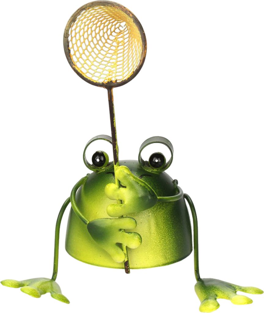 Frosch-Gartenstatue, handgefertigt, Eisenfrosch-Ornament, Sammler-Froschfigur für Terrasse, Balkon, Heimdekoration, Büro, Schreibtisch