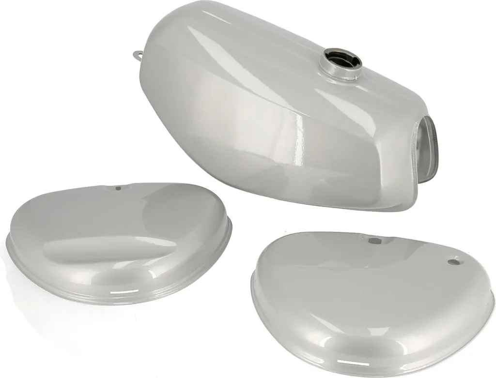Réservoir Simson S51E Argent RAL 9006 avec Couvercle Latéral de Protection