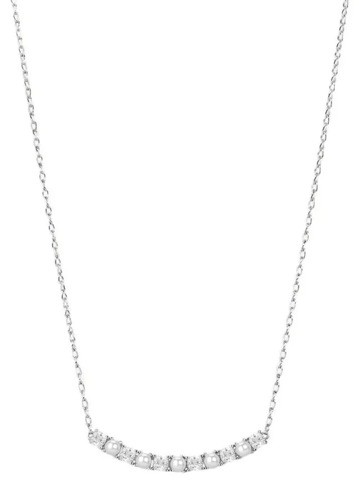 Bijou de mariage collier argent perles et zircons Infinite White FIW171