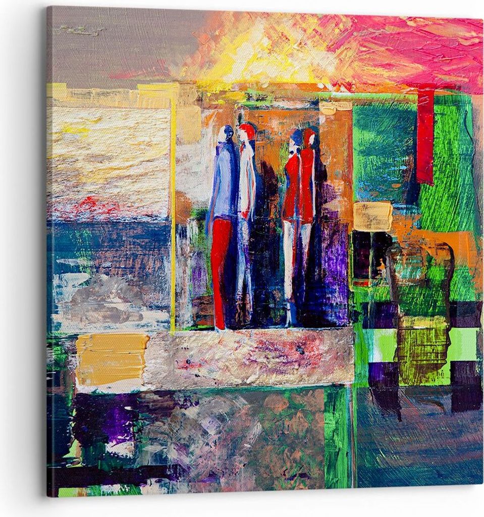 Bild auf Leinwand - Leinwandbild - Abstraktion modern - 70x70cm - Wand Bild - Wanddeko - Wandbilder - Leinwanddruck - Bilder - Kunstdruck - Wanddek...