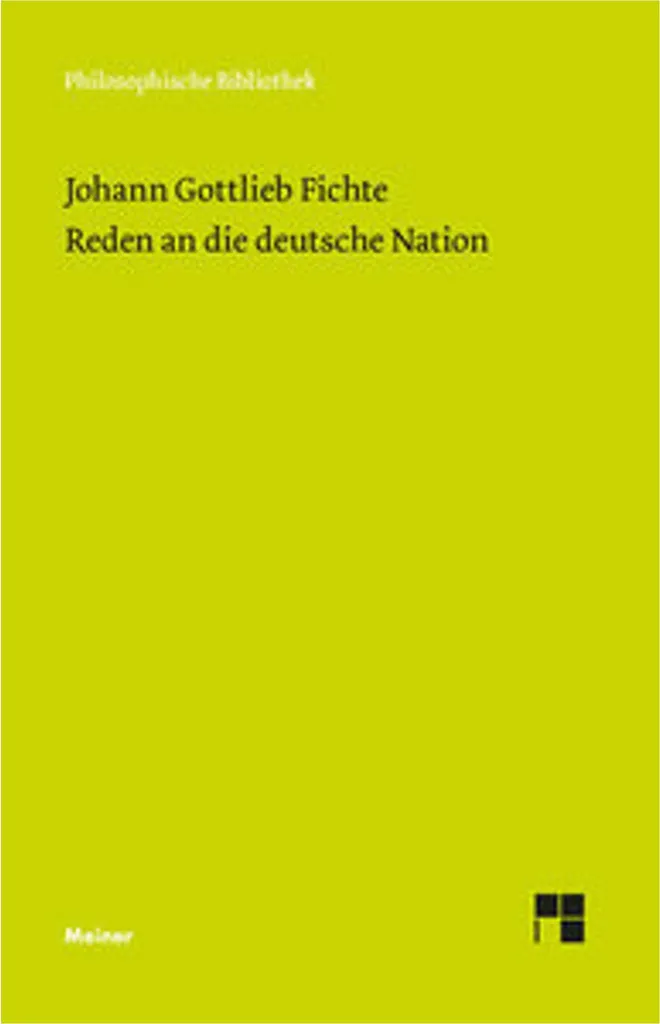 Reden an die deutsche Nation Fichte Version Luxe Papier Sans Acide