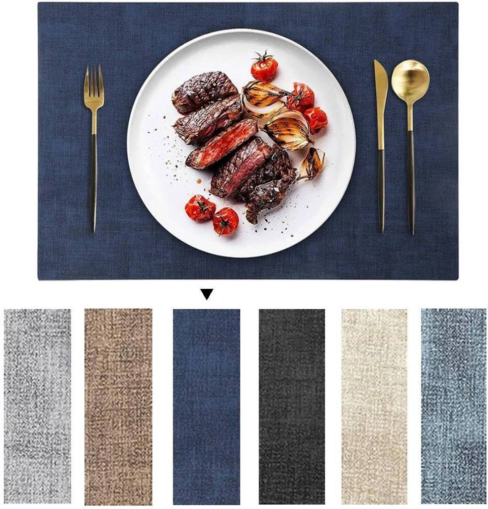 6 Stück 45*30cm Leder Tischsets Abwaschbar, Wasserdicht Produktbild 1
