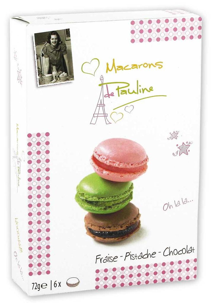 Macarons de Pauline Fraise-Pistache-Chocolat 72g Produktbild 