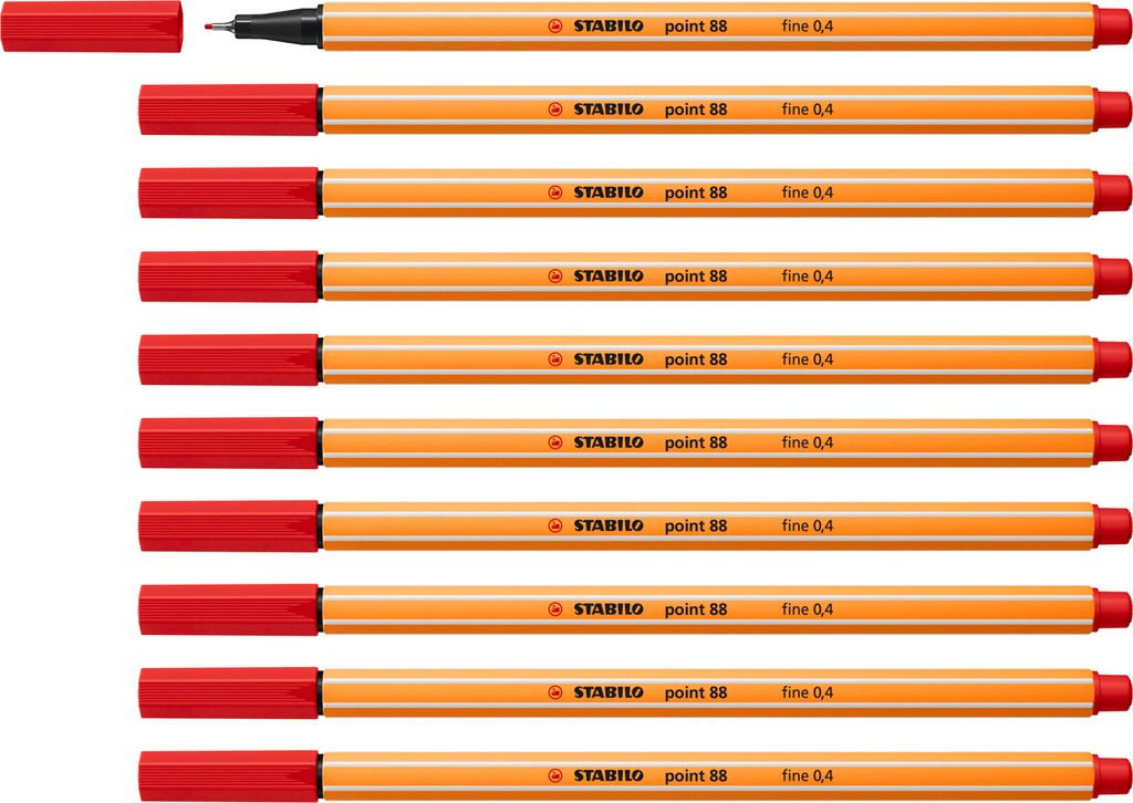 Stabilo point 88 feutre rouge carmin -10u- Image du produit 