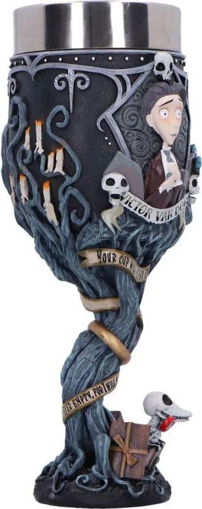 Calice Nemesis Now Corpse Bride Bleu avec Insert en Acier Inoxydable