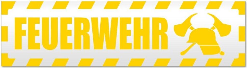 Kiwistar - Autoaufkleber - Gelb - 60 x 16 cm - Feuerwehr Motiv 2 gestreift - Hinweis Aufkleber Sticker für Auto, Kfz, Fahrrad, PKW, LKW