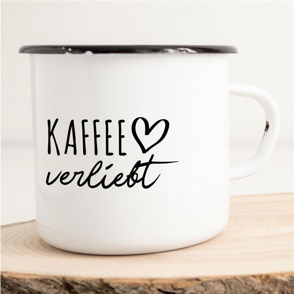 Huuraa Emaille Tasse Kaffee Geschenk Kaffeebecher Vintage 300ml Kaffee Präsent