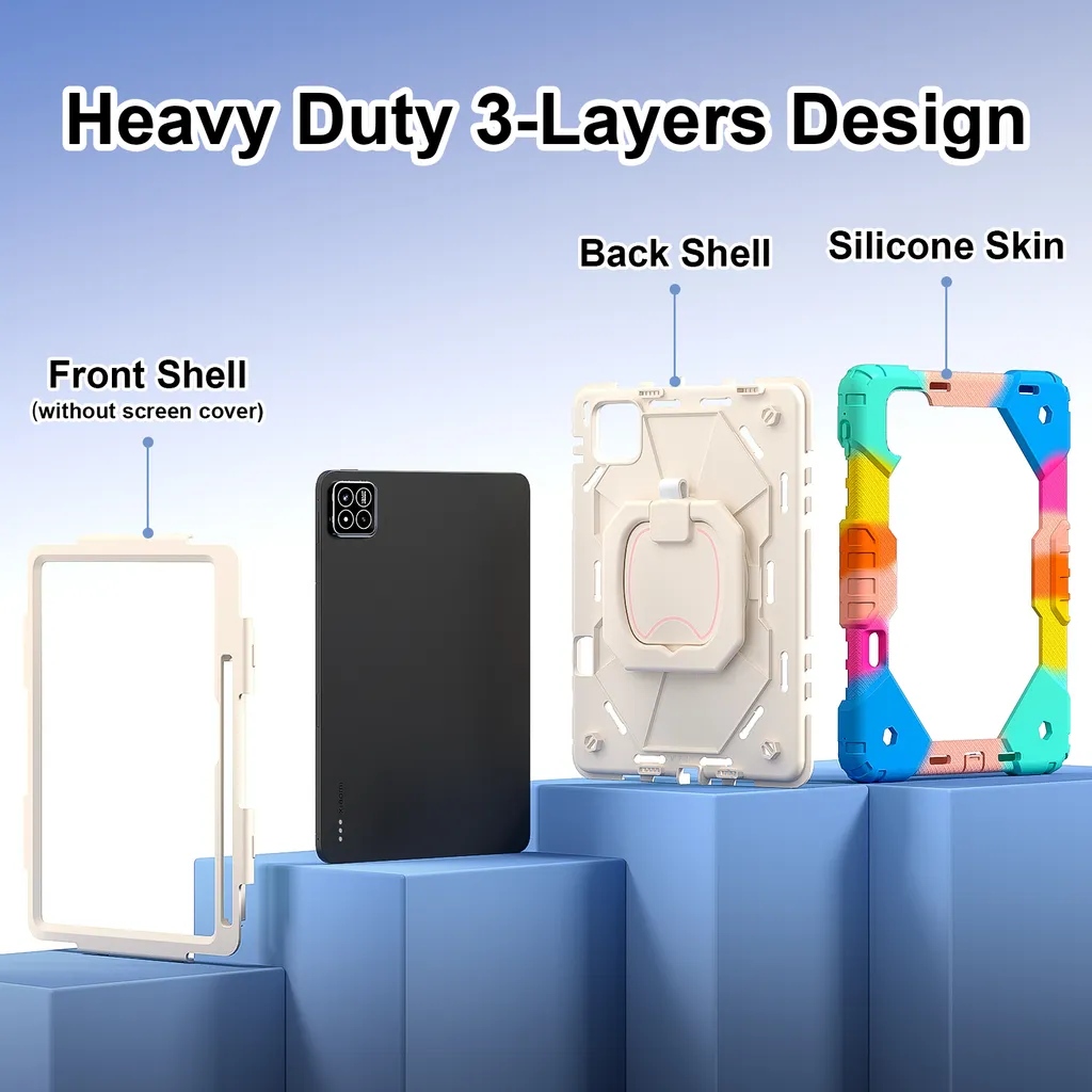 Housse de protection Xiaomi Pad 7 Pro antichoc avec sangle et support - 3