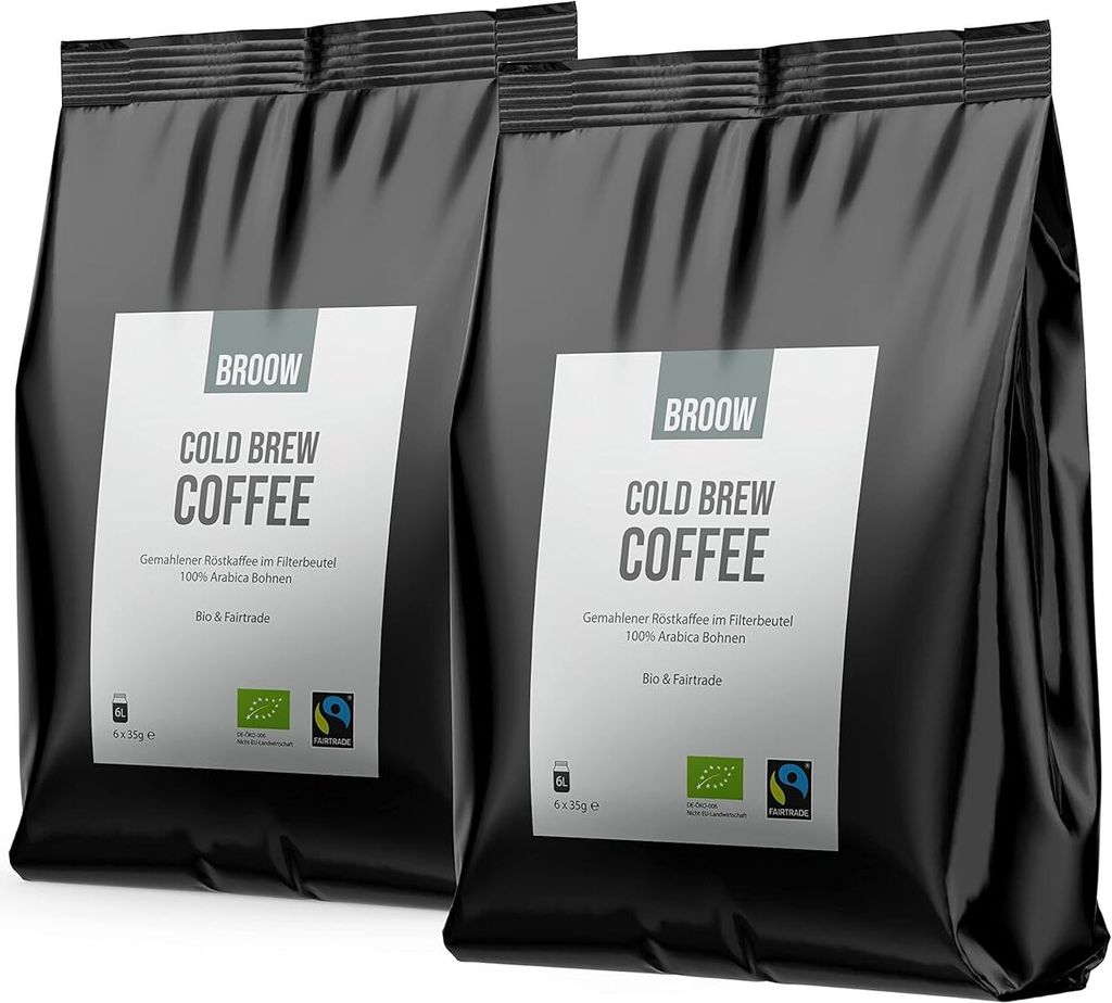 broow - Cold Brew Coffee Fairtrade gemahlener Röstkaffee im Produktbild 