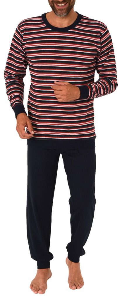Normann Herren langarm Schlafanzug mit Bündchen Pyjama in Produktbild 