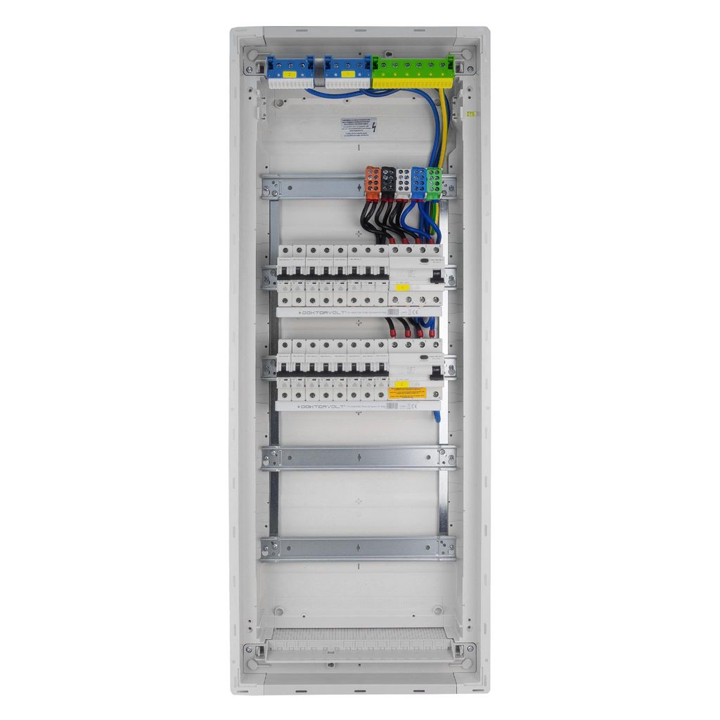 Sicherungskasten Hager Unterputz Verteilerkasten 5x12 Module 14xMCB 2xRCCB VDE verdrahtet Verteilerschrank Sicherungen 880,50x348x94,5mm Doktorvolt