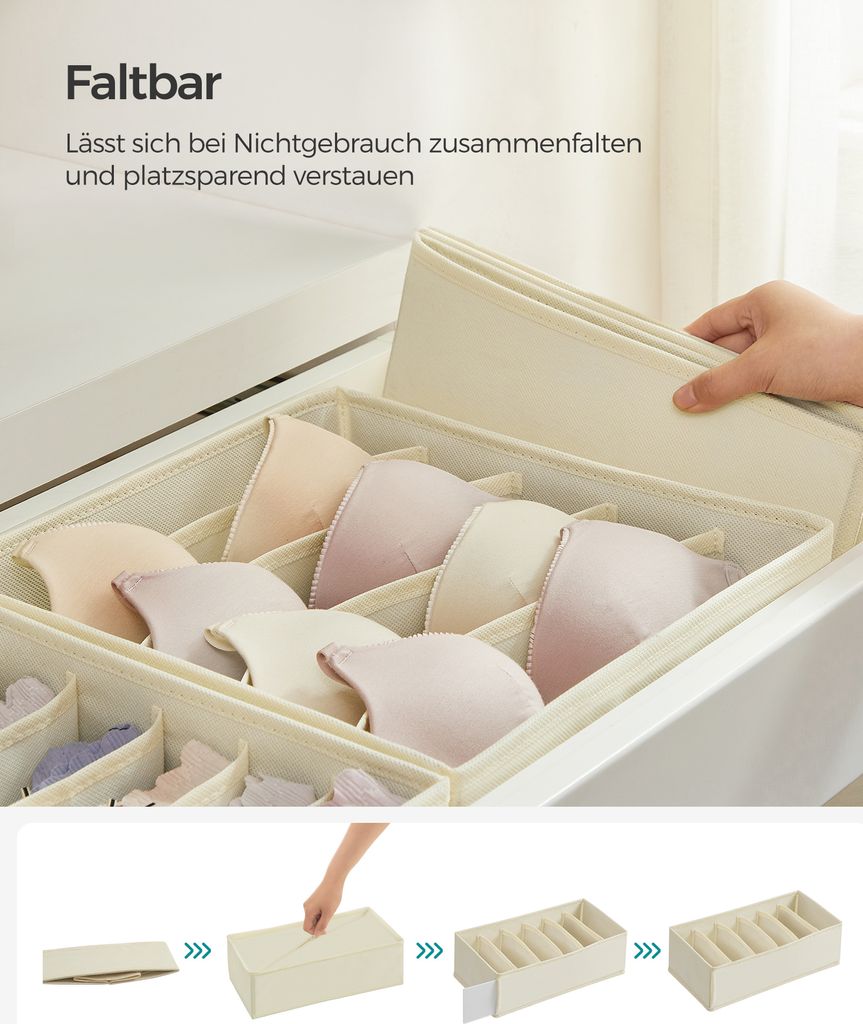 SONGMICS Unterwäsche-Organizer, Aufbewahrungsbox, 8er Set, Produktbild 3