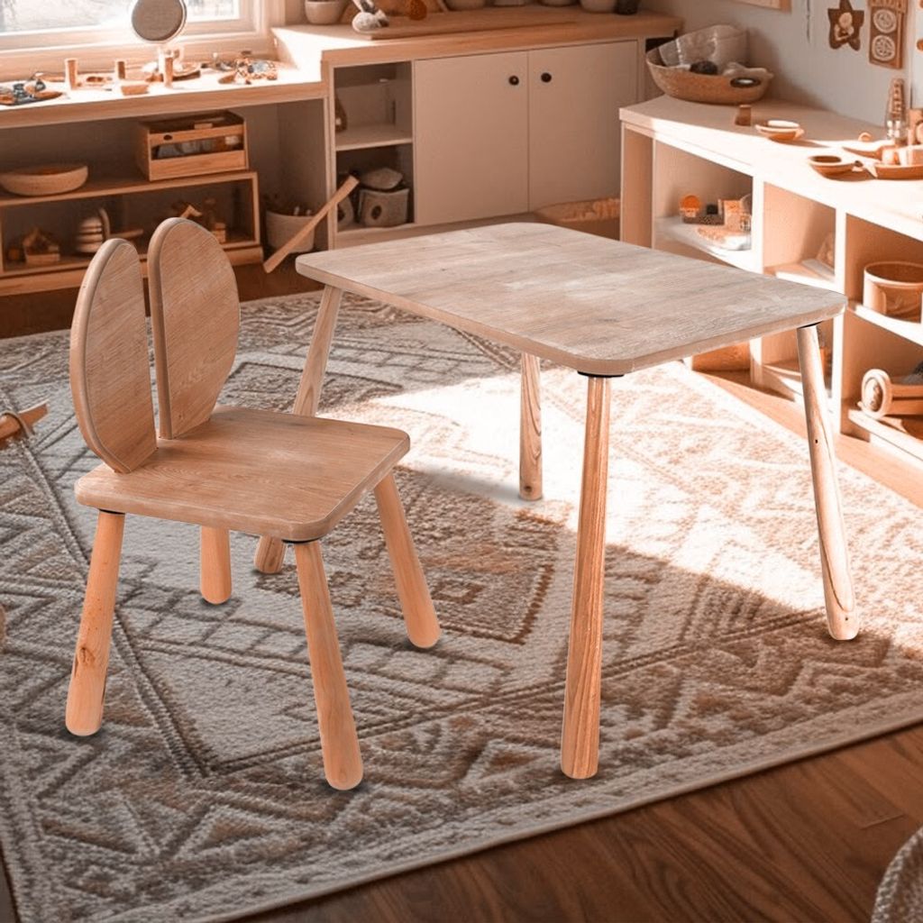 Skye Decor, BLTYZ-AKTV059, Tischset für Kinder, Eiche, 100 % MDF, 45 x 60 x 54 cm