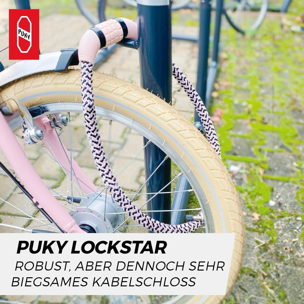 PUKY LOCKSTAR Kabelschloss Retro Rose | Flexibles 70cm Produktbild 10