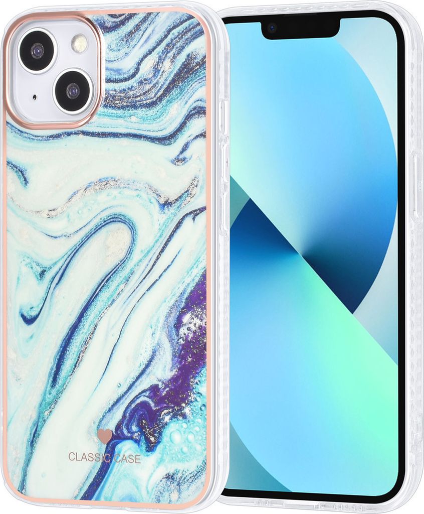 UNIQ Accessory iPhone 13 & 14 TPU Backcover - Marble Aquamarine